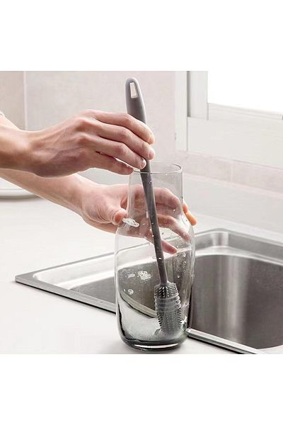 Wanderlust New Season Silicone Long Handle Cup Feeding Bottle Thermos Flask Jar Washing Brush 1pc 30cm