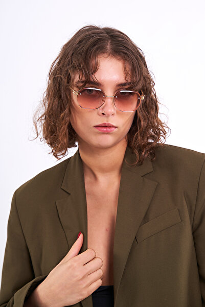 Kapin Yena Kristal Kesim Altıgen Güneş Gözlüğü - Pembe Sarı