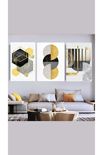 tualya Decorative Gold Black Modern Design Canvas Painting