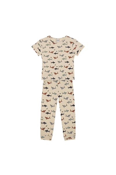 Antebies Short Sleeve Shark Pajama Set