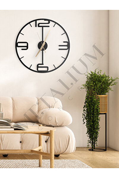Metalium Concept Dekoratif Sessiz Siyah Metal Duvar Saati 45x45cm [1201-45x45]