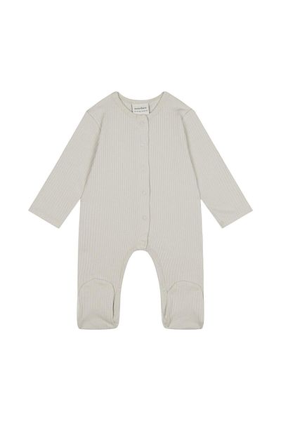 Antebies Gray Ribbed Jumpsuit - Booties Detail