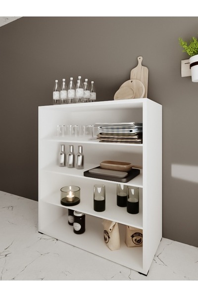 Haus Modüler Haus Açık 4 Bölmeli Ayakkabılık beyaz