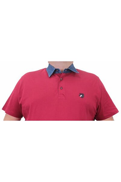Starbattal Large Size Polo Denim Collar T-Shirt 23420 Claret Red