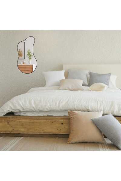 Fkctasarım Asimetrik Dalgalı Dekoratif Ayna Duvar Dekoru(50x30cm)