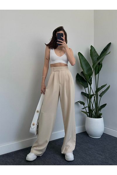 My Blog Women's Stone Redkit Klettverschluss-Palazzo-Hose
