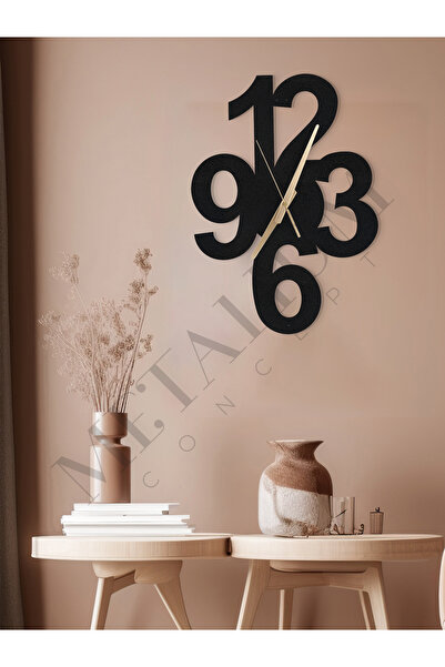 Metalium Concept Dekoratif Sessiz Siyah Metal Duvar Saati 32x45cm [1207-32x45]