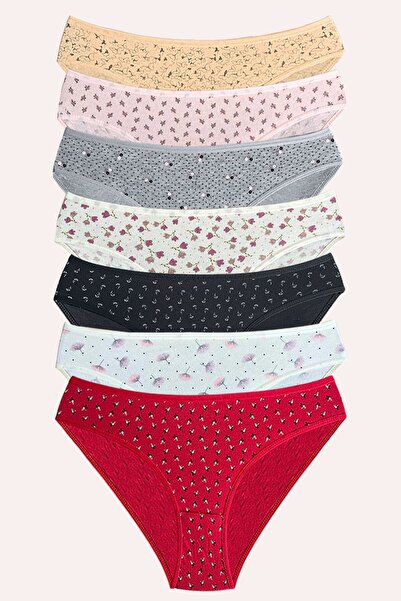 DONEX 1369 Patterned Basic Bikini Model 7-Piece Women's Panties Pack