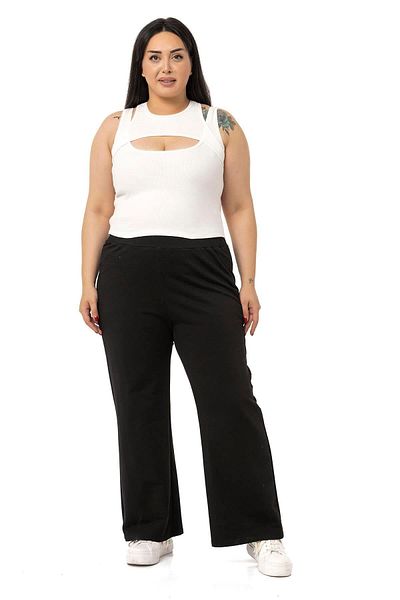 DISENTIS MODEST Large Size Low-cut Ribbed Camisole Ecru Body