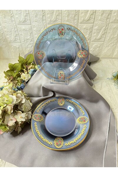 aky home style 6 Parça Gül Desenli Pasta Tabağı 20 cm