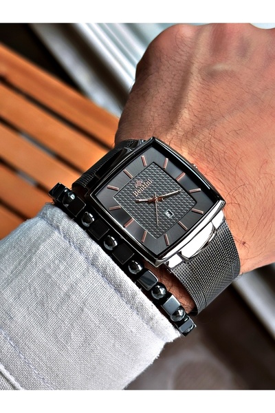 Bentini BENTİNİ KLASİK TAKVİMLİ HASIR KORDONLU ERKEK KOL SAATİ