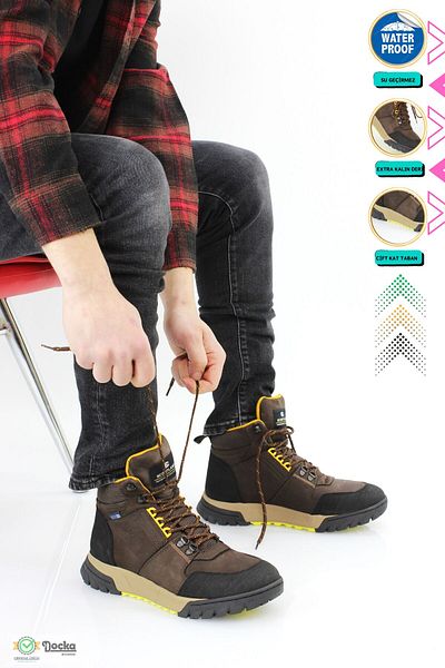 Scootland Men's Sports Style Waterproof Trekking Winter Boots