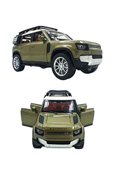 PopŞeker Çocuklar ve Yetişkinler için Metal Arazi Aracı 1:22 Tüm Kapıları Açılabilen Işıklı Sesli Yeşil