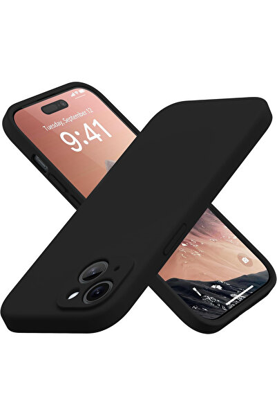 Caseji İphone 15 Uyumlu İçi Kadifeli Kamera Korumalı Lansman Kılıf