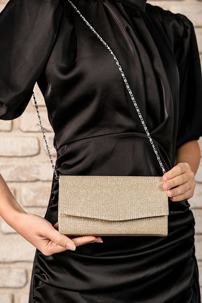 ROZA CANTA Γυναικεία βραδινή τσάντα ώμου Altn Silvery Mini Box