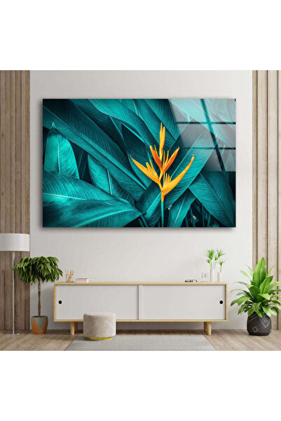 myphotostation Zidna slika od kaljenog stakla sa zelenim listovima