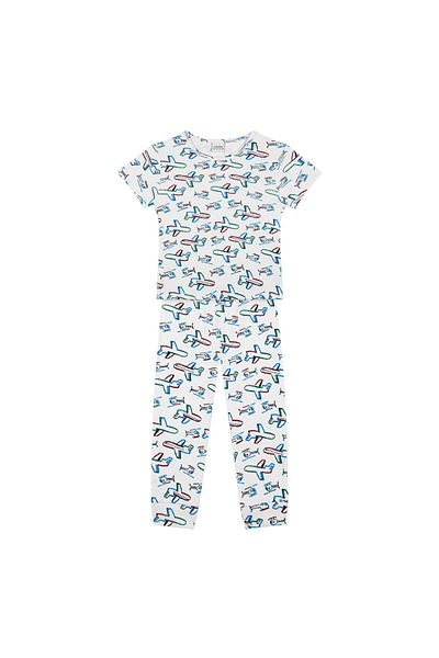 Antebies Airplane Short Sleeve Pajama Set