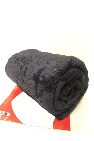 Padişah PADŞAH FLOWER PATTERNED BLACK DOUBLE PERSONAL BLANKET