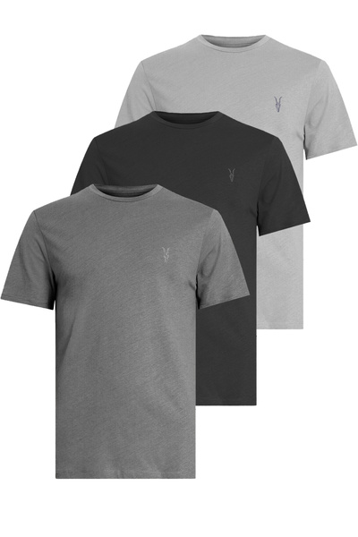 Kozik تي شيرت رجالي متعدد القطع قياسي برقبة دائرية 100% قطن 3 قطع 3 عبوات