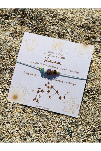 Beril Yamaç Design Studio Aquarius Zodiac Bracelet Natural Stone Aquarius Zod...