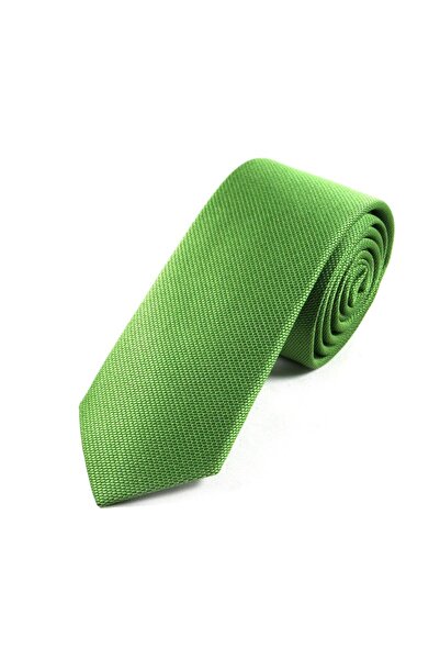 Sade Kravat ربطة عنق رفيعة سادة صغيرة منقوشة باللون الأخضر الفستقي 16325 أخضر...