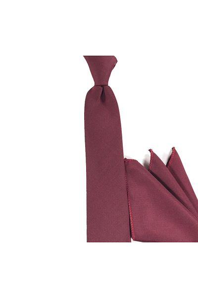 Sade Kravat Claret Red Matte Plain Plain Thin Tie 14713 Claret Red