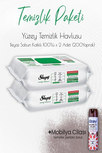 Sleepy Easy Clean Surface Cleaning Towel 100 Pieces X 2 Pieces And Furniture Polish Sandalwood