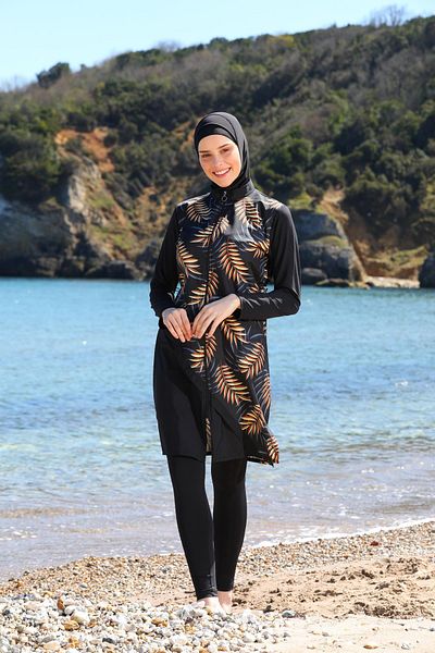 SEBOTEKS Garnili Gilet Model Καλσόν Πλήρως καλυμμένο Hijab Μαγιό 3442