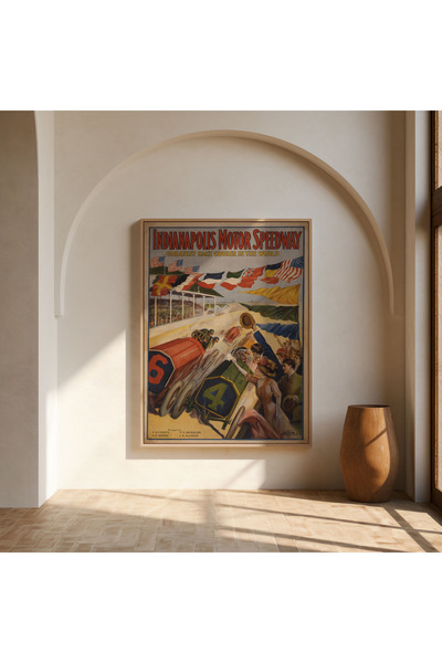 Pegziz Indianapolis Araba Yarışları Reklam Afişi Poster 50x70cm.