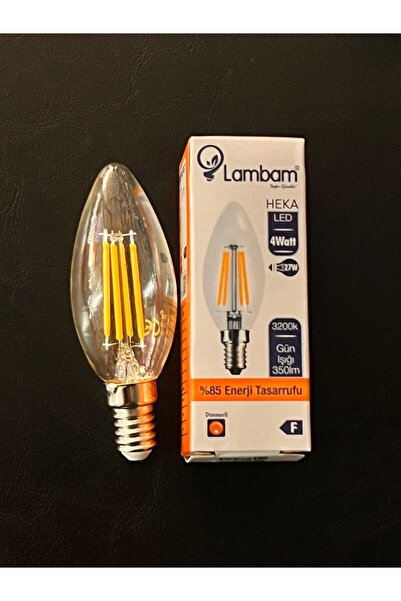 LAMBAM 4 WATT E14 DUYLU DİMMERLİ  ŞEFFAF CAMLI 350 LÜMEN  3200 KELVİN  GÜNIŞI...