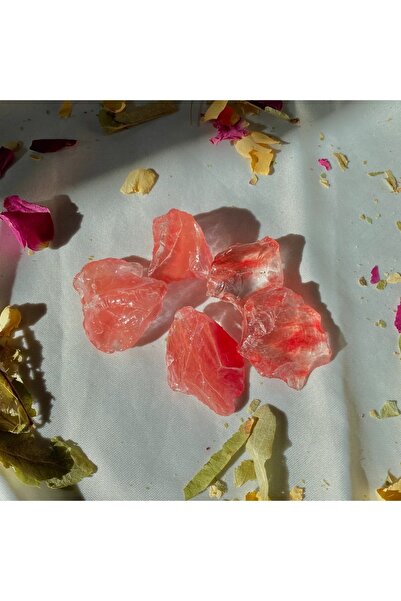 Elifsu Jewelry Çilek Kuvars Taşı Ham Kütle Doğal Taş