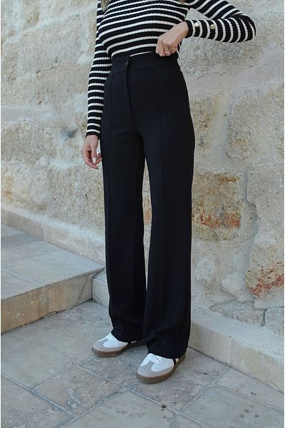 Şanss Butik High Waist Crepe Fabric Lycra Palazzo Trousers