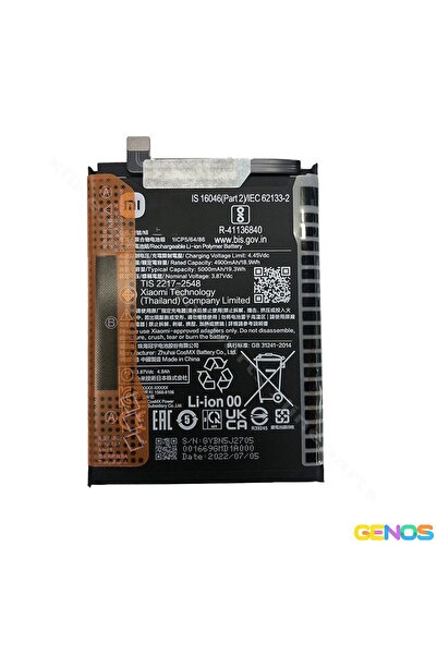 Genos Xiaomi Redmi Note 12 Pro 5G Uyumlu 5000 MAh Batarya (SN805704)