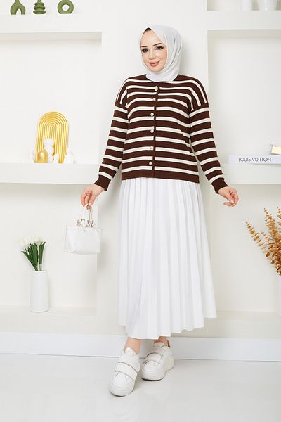 Pamuk Butik Γυναικεία Ζακέτα Πλεκτή με λαιμόκοψη