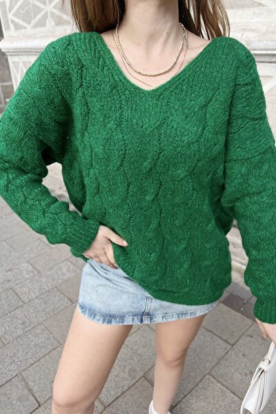 Bianco Lucci Γυναικείο Πλεκτό πουλόβερ με μοτίβο πλεξούδας μαλλιών