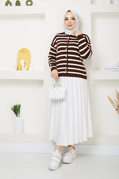 Pamuk Butik Γυναικεία Ζακέτα Πλεκτή με λαιμόκοψη