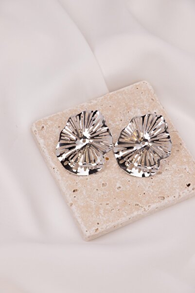 Sacha Accessories أقراط فضية هندسية