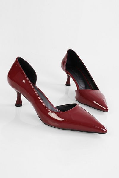 Shoeberry Жіночі туфлі Aurna Burgundy з лакованої шкіри на шпильці
