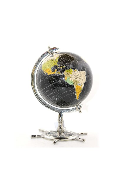 ehobim Dümen Detaylı Antik Dünya Küre Metal Eksen ve Tabanlı 30cm