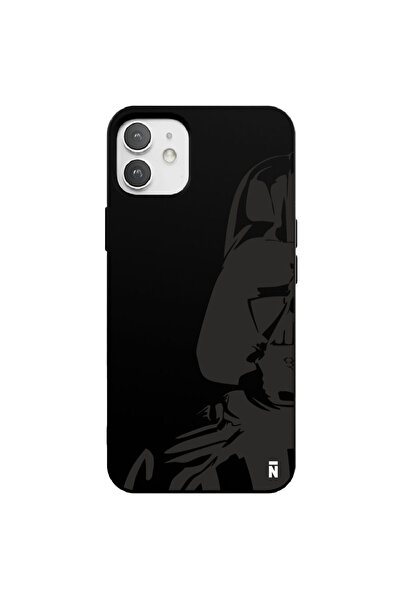 Casen iPhone 12 Darth Vader Tasarımlı Siyah Renkli Silikon Telefon Kılıfı