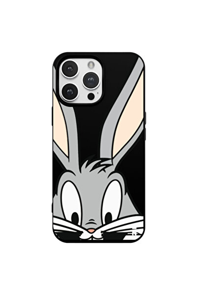 Casen iPhone 14 Pro Max Bugs Bunny Smile Tasarımlı Siyah Renkli Silikon Telef...
