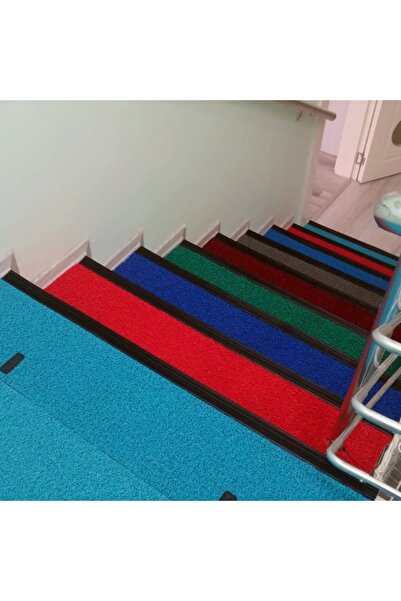 MZE Store Kıvırcık Paspas Dış Mekan Paspası Kaymaz Karmaşık Yolluk 1x8 Metre 14mm Kırmızı