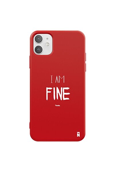 Casen iPhone 11 Fine Tasarımlı Kırmızı Renkli Silikon Telefon Kılıfı