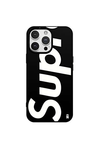 Casen iPhone 14 Pro SUP Tasarımlı Siyah Renkli Silikon Telefon Kılıfı