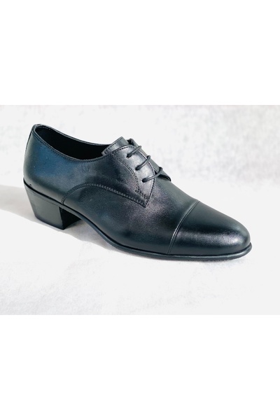 EyuBali % 100 Deri Yumurta Topuk Bağcıklı Çizgili  Erkek Ayakkabı