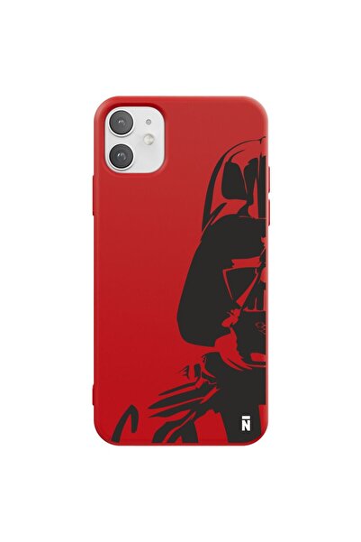 Casen iPhone 11 Darth Vader Tasarımlı Kırmızı Renkli Silikon Telefon Kılıfı