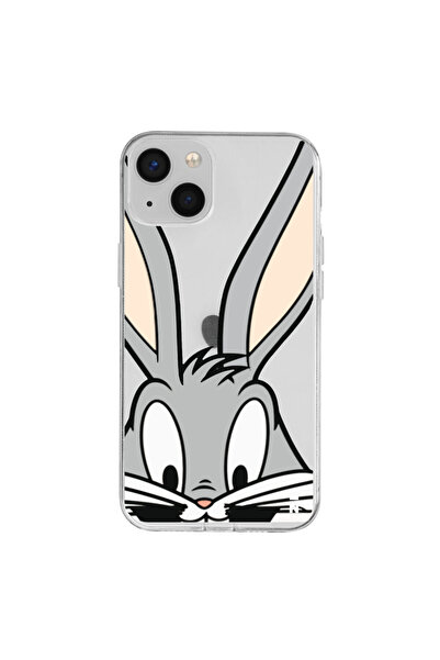Casen iPhone 15 Bugs Bunny Smile Tasarımlı Şeffaf Silikon Telefon Kılıfı