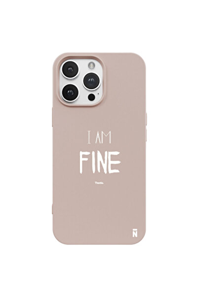 Casen iPhone 14 Pro Max Fine Tasarımlı Pudra Pembe Renkli Silikon Telefon Kılıfı