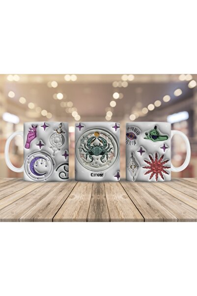 papri سلسلة علامات زودياك كوب كراب مطبوع على الوجهين في صندوق خاص