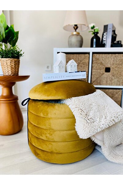 WEBPANYA Geniş Oturum Alanlı Handmade Silinebilir Kumaş Sandıklı Silindir Dek...